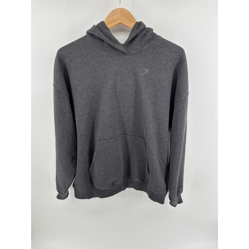 Gymshark Oversized Hoodie Sz S Charcoal Grey Boxy Fit Pullover Athletic B2A7P